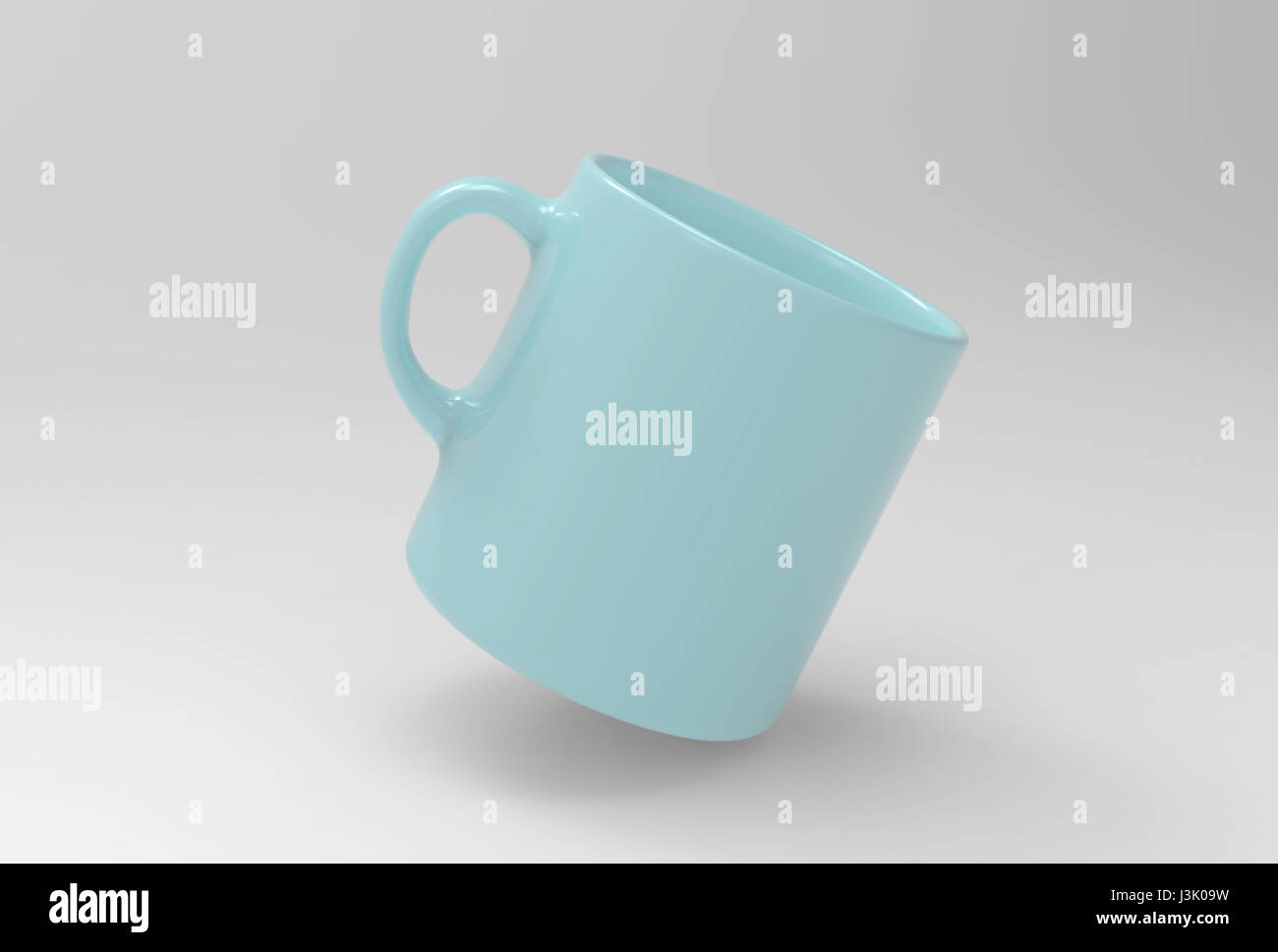 Mock-up auf weichen weißen Hintergrund blau Becher weichen. 3D dargestellt Stockfoto Mock-up auf weichen weißen Hintergrund blau Becher weichen. 3D dargestellt Stockfoto