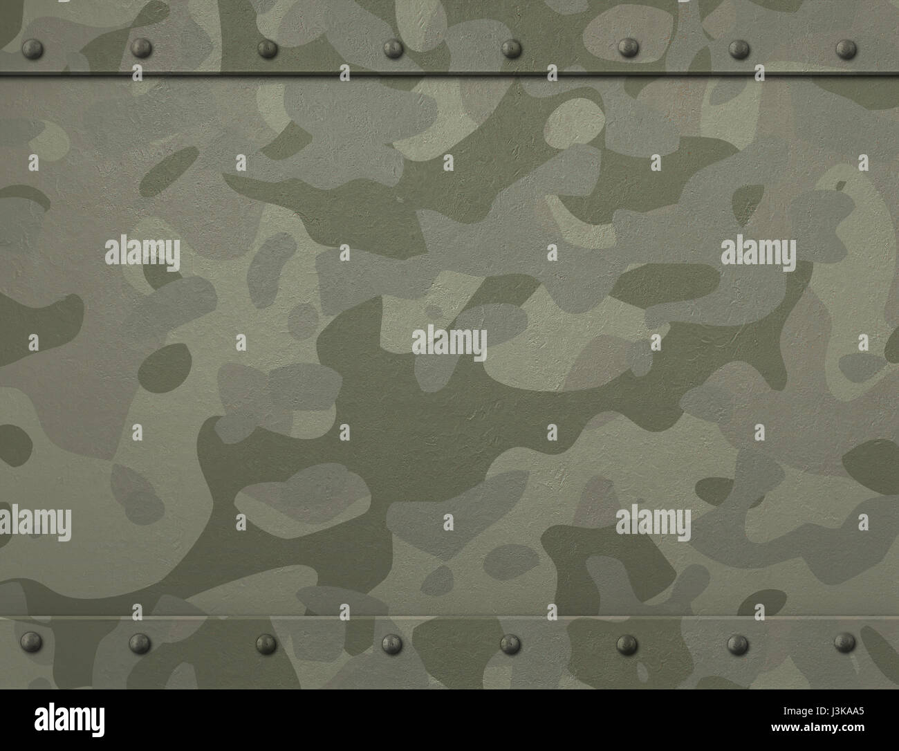 Grunge militärische Metall Rüstung mit Tarnung und Nieten 3d illustration Stockfoto