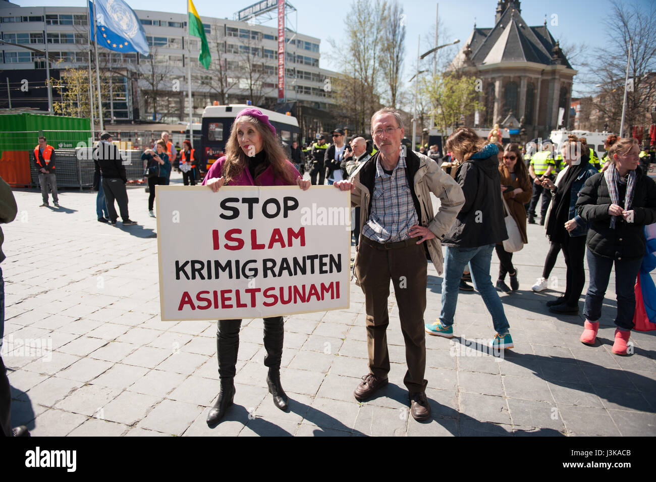 Pegida-Demonstration in den Haag, Niederlande Stockfoto