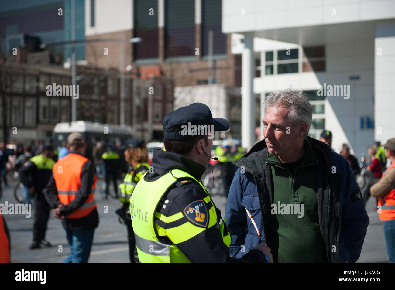 Edwin Wagensveld auf der Pegida-Demonstration in den Haag, Niederlande Stockfoto