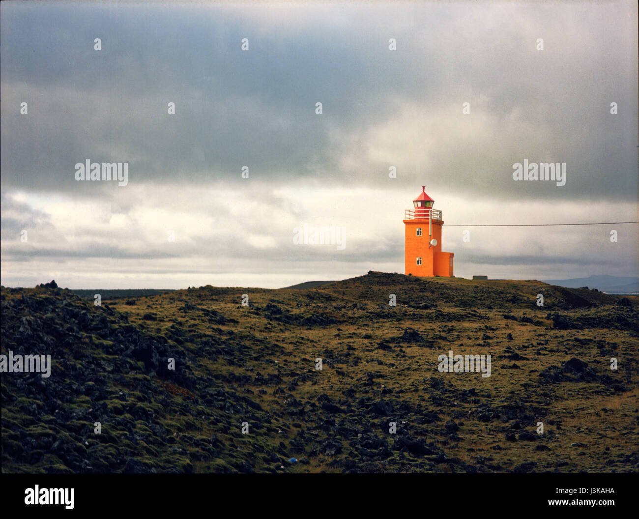 Leuchtturm, Island Stockfoto
