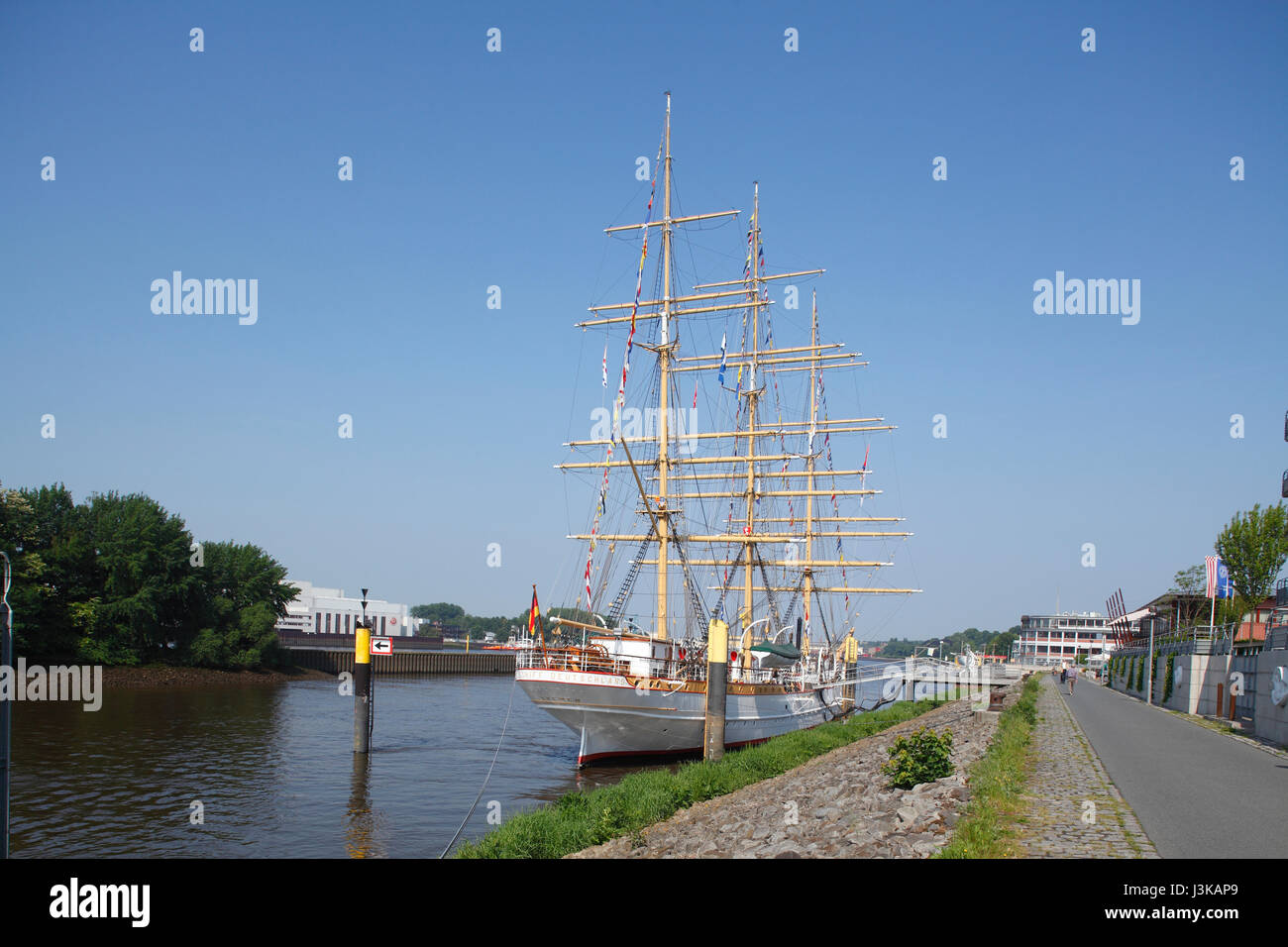 Segeln Schiff Deutschland, Vegesack, Bremen, Deutschland, Europa ich Segelschulschiff Deutschland bin Fluss Lesum, Bremen-Vegesack, Bremen, Deutschland, Euro Stockfoto