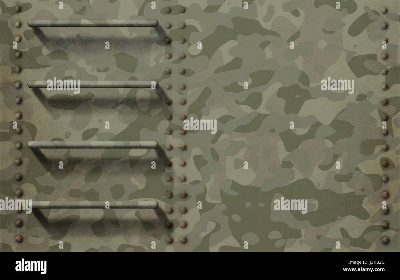 Militärischen Hintergrund mit Tarnung und Leiter 3d illustration Stockfoto