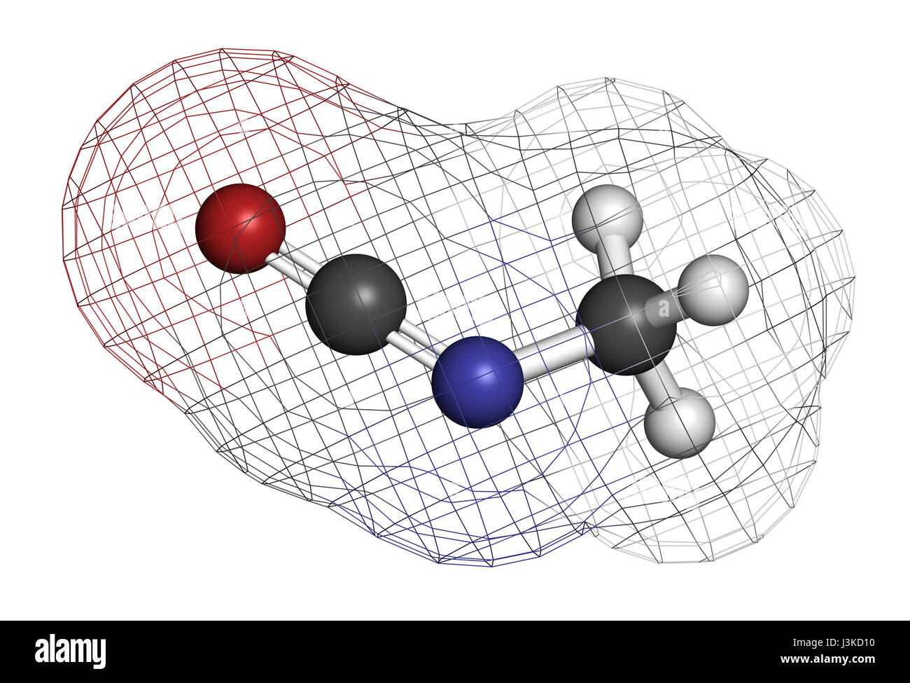 MethylIsocyanat (MIC) toxische Molekül. Wichtige Chemikalie, die für