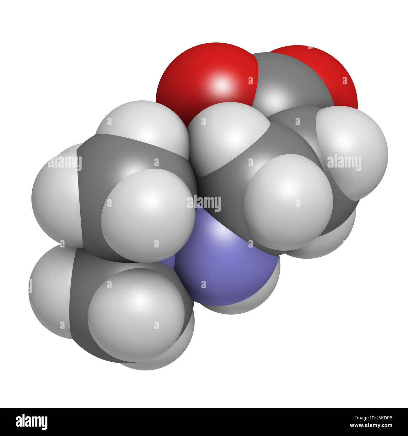 Meldonium Anti-ischämischen Wirkstoffmolekül. Verwendet in der Behandlung von Angina pectoris und Myokardinfarkt. Atome werden als Kugeln mit herkömmlichen Farbe dargestellt. Stockfoto