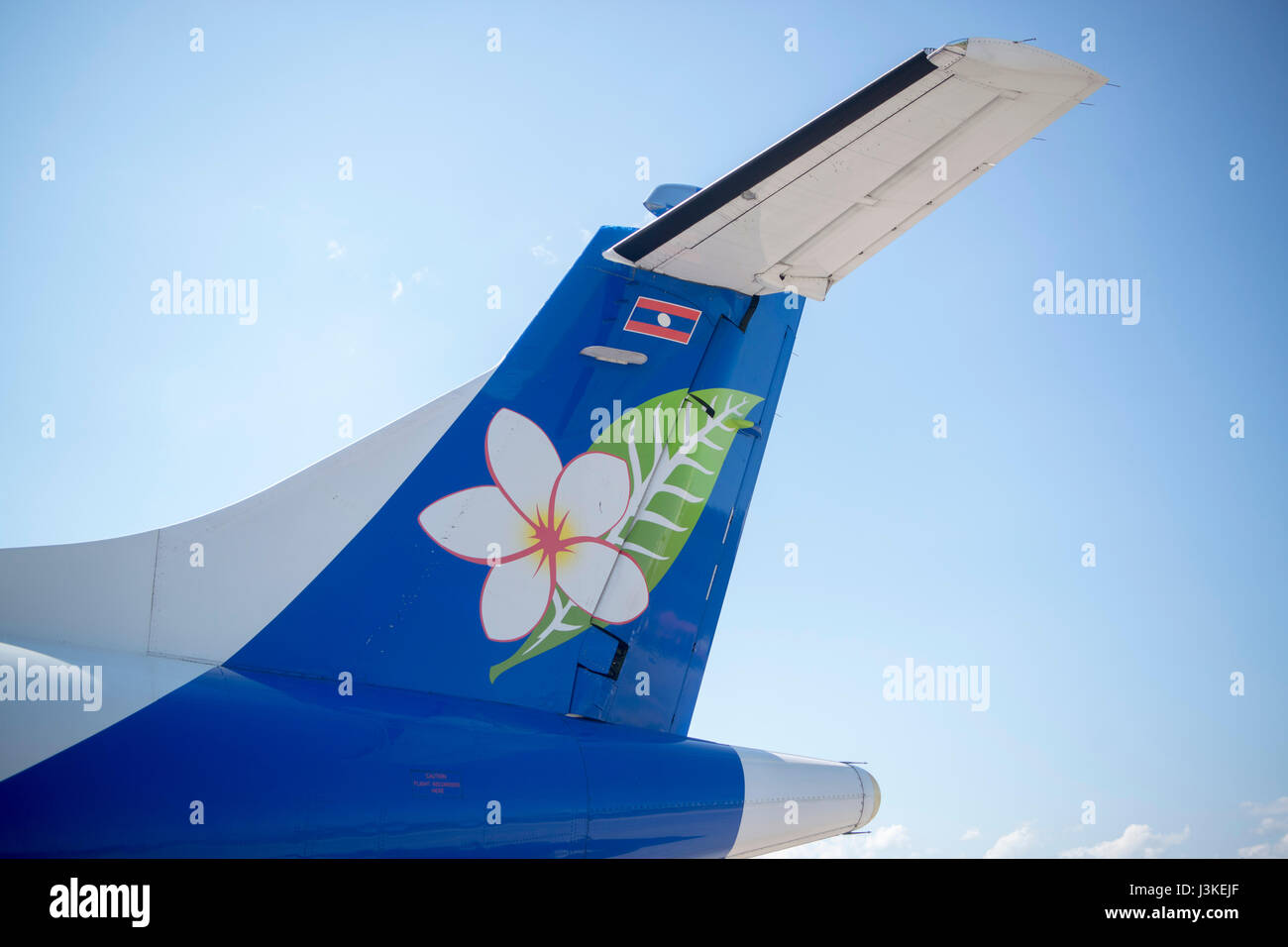 ein Airpline einer Lao Airlines am Flughafen in die Stadt Luang Prabang im Norden von Laos in Südostasien. Stockfoto