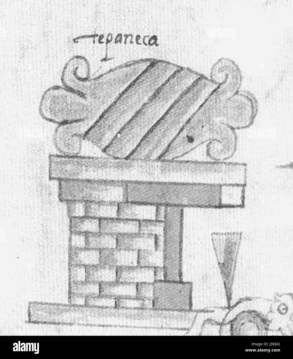 Glifo Gentilicio Tepaneca Codice azcatitlan Stockfoto