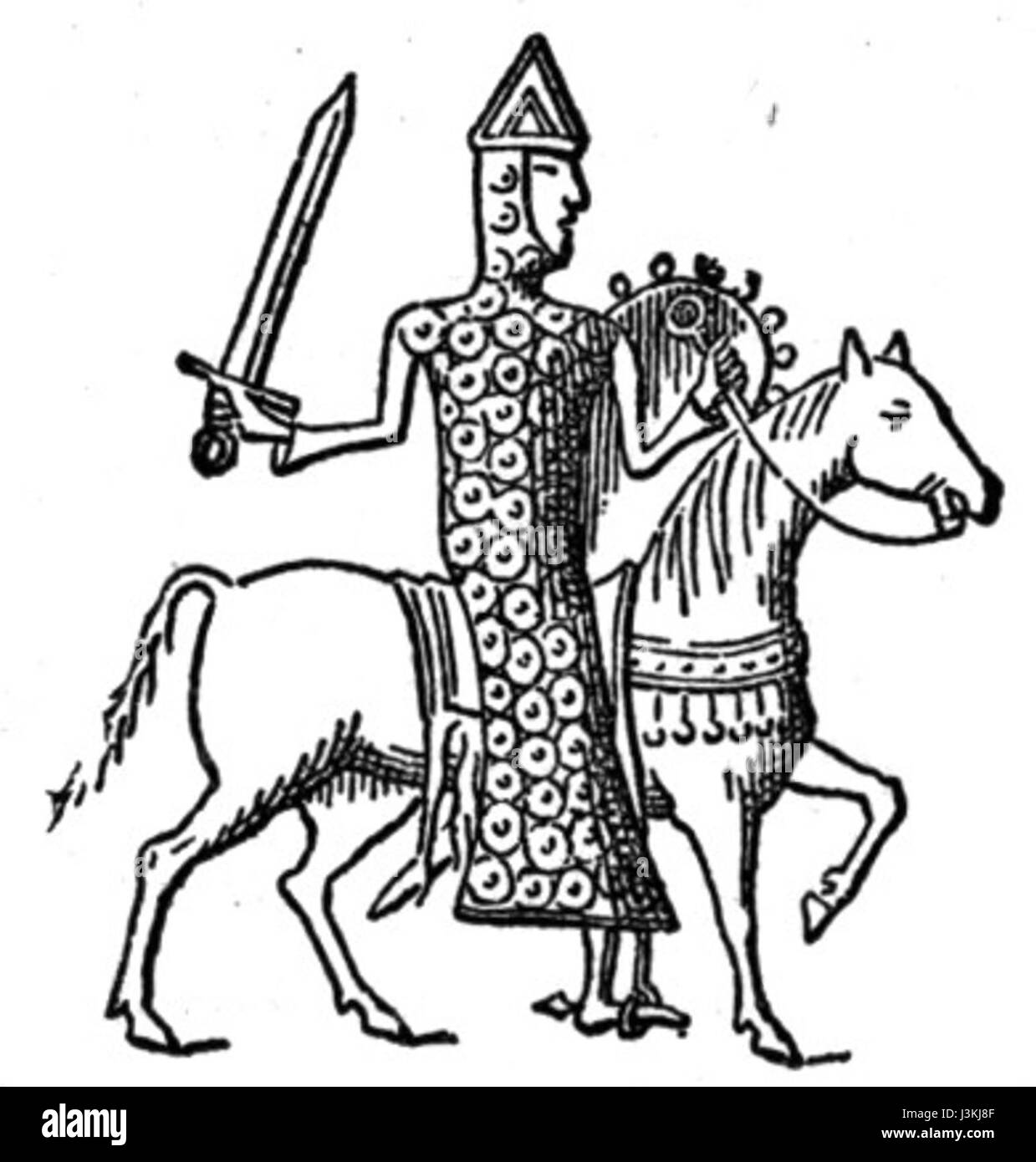 Guy II de Laval war ein französischer Adliger und Militärführer im Mittelalter, bekannt für seine Teilnahme an Schlüsselschlachten und seinen Einfluss am französischen Hof. Stockfoto