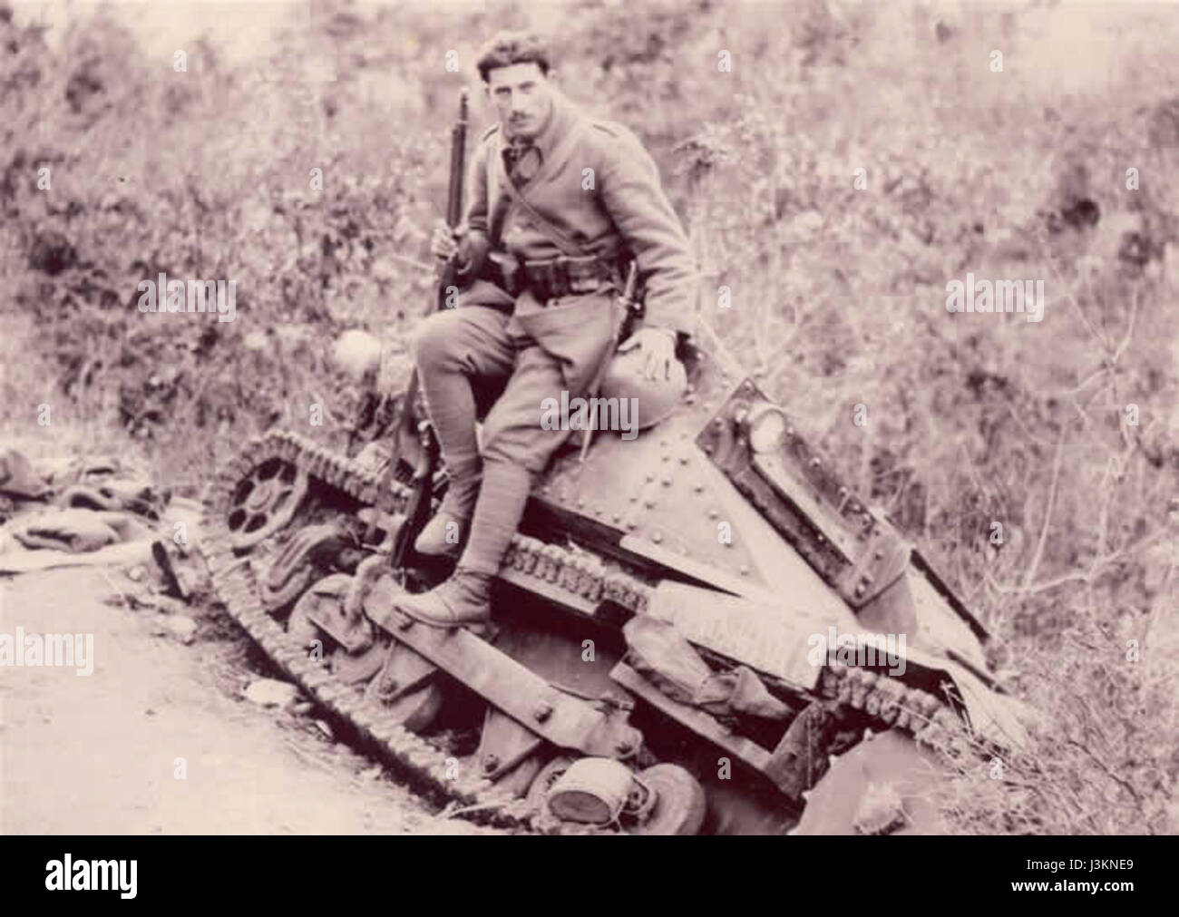 Griechische Soldaten Kalpaki 1940 Stockfoto