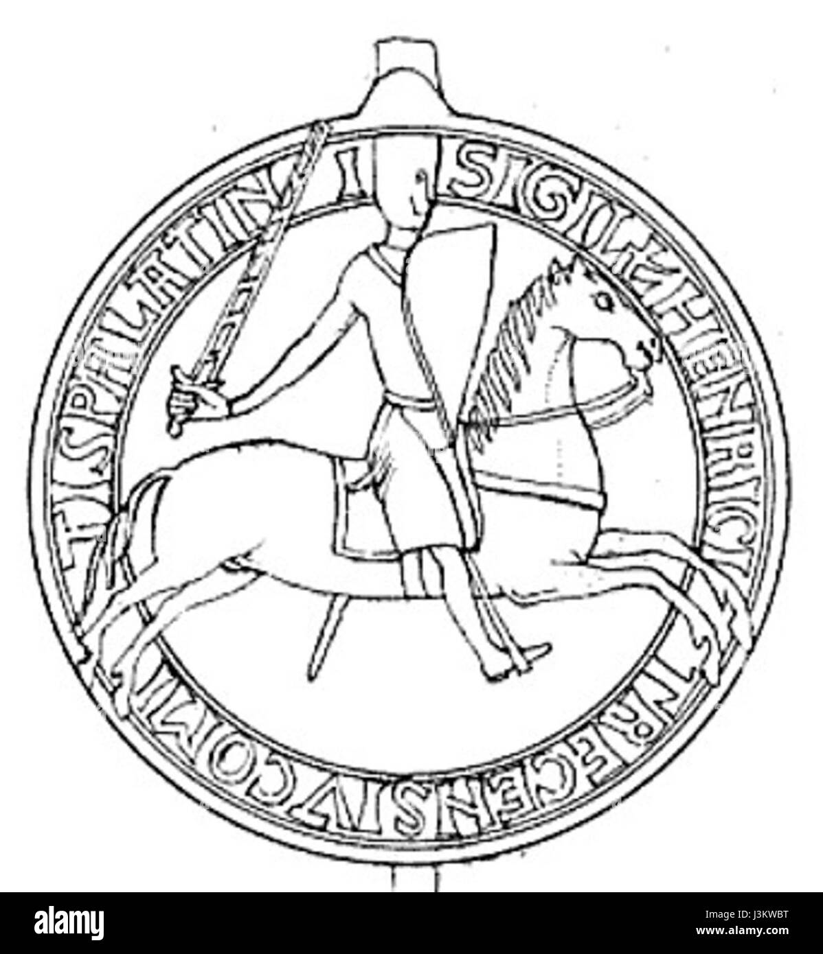 Heinrich II. Von Champagne war ein mittelalterlicher Graf, der durch seine Rolle in der Politik Frankreichs und seine Beteiligung an den Kreuzzügen bekannt war. Sein Erbe umfasst politische Bündnisse, dynastische Beziehungen und seinen Beitrag zur mittelalterlichen europäischen Geschichte. Stockfoto