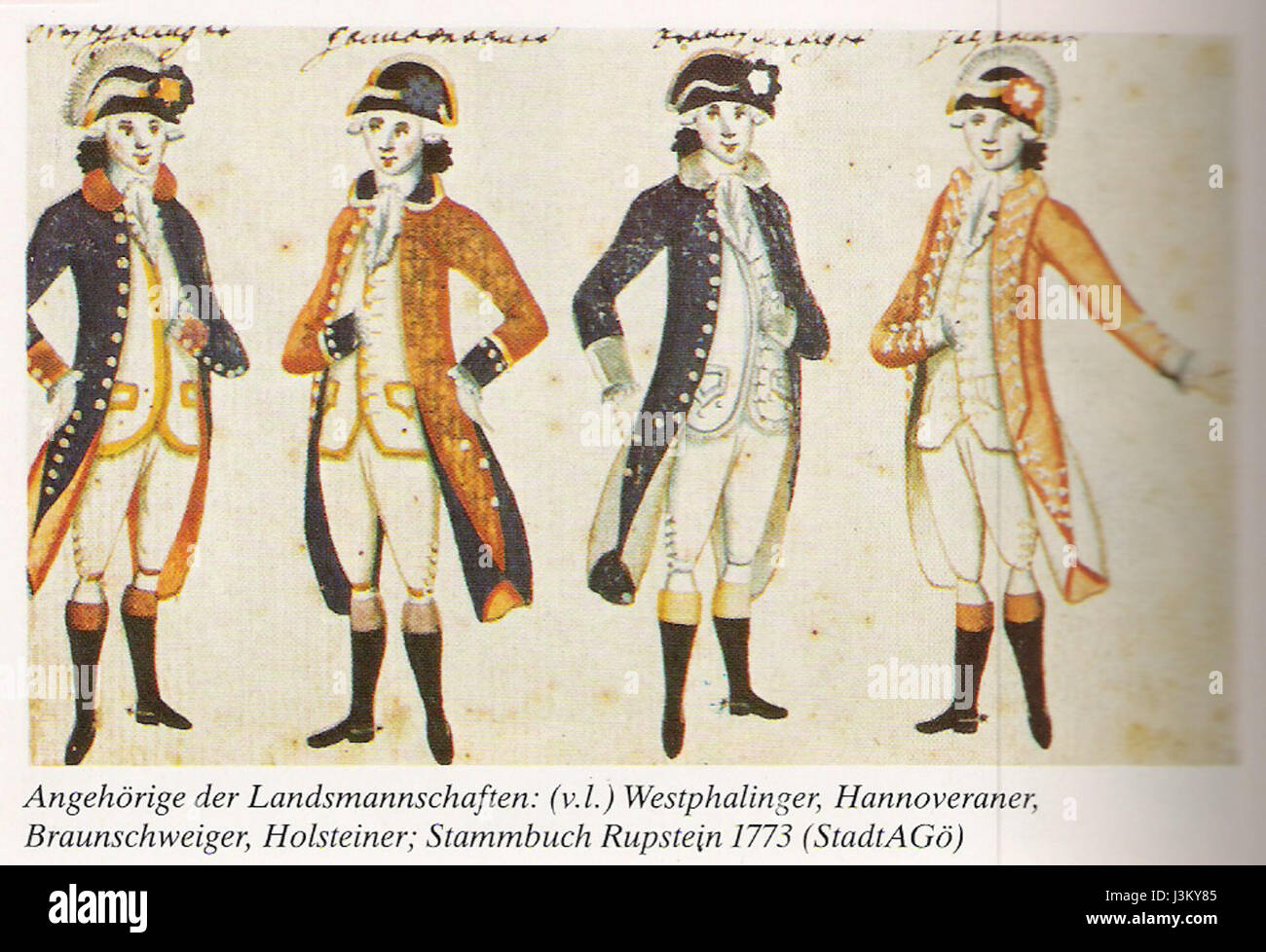 Der Titel bezieht sich auf Studenten aus GÃ¶ttingen, möglicherweise im Zusammenhang mit einer Veranstaltung oder Gruppe namens 'Rupstein'. GÃ¶ttingen ist eine historische Universitätsstadt in Deutschland, die für ihre Beiträge zu Bildung und akademischem Leben bekannt ist. Stockfoto