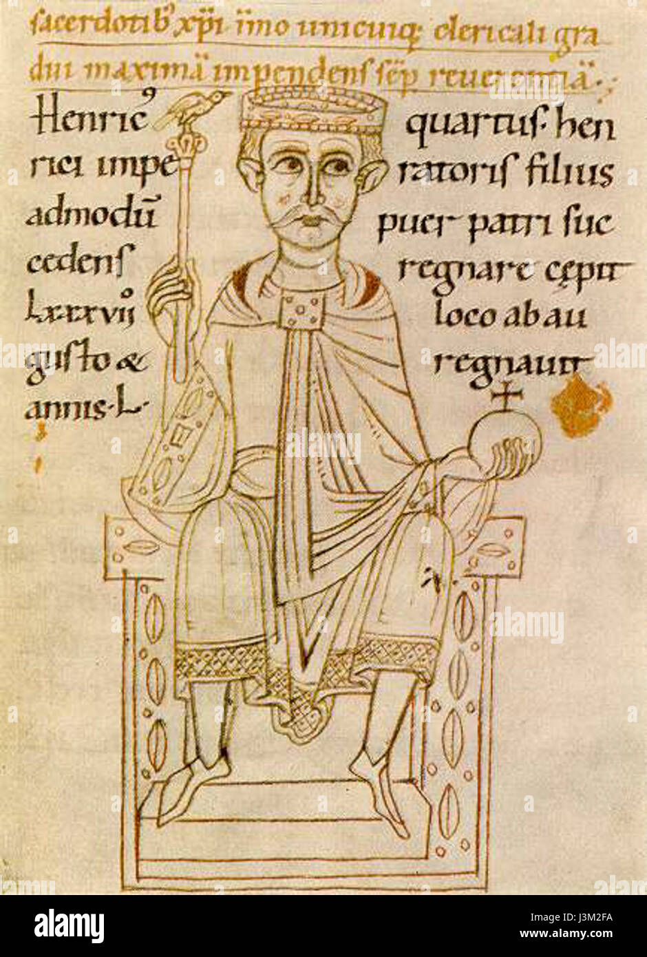 Der Thron Heinrichs IV. Ist ein historisches Artefakt in Verbindung mit König Heinrich IV. Von Frankreich, einem Monarchen, der eine bedeutende Rolle in den französischen Religionskriegen und bei der Gründung der Bourbon-Dynastie spielte. Der Thron symbolisiert die königliche Autorität und die französische Monarchie. Stockfoto