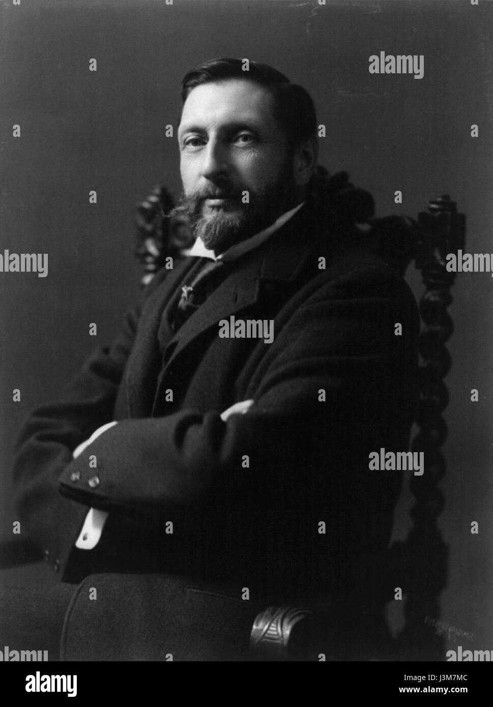 H. Rider Haggard war ein britischer Autor, der für seine Abenteuerromane bekannt war, insbesondere jene, die in Afrika spielen, wie „King Solomonâ™s Mines“ und „She“. Er ist bekannt für seine Pionierarbeit im Adventure-Genre. Stockfoto