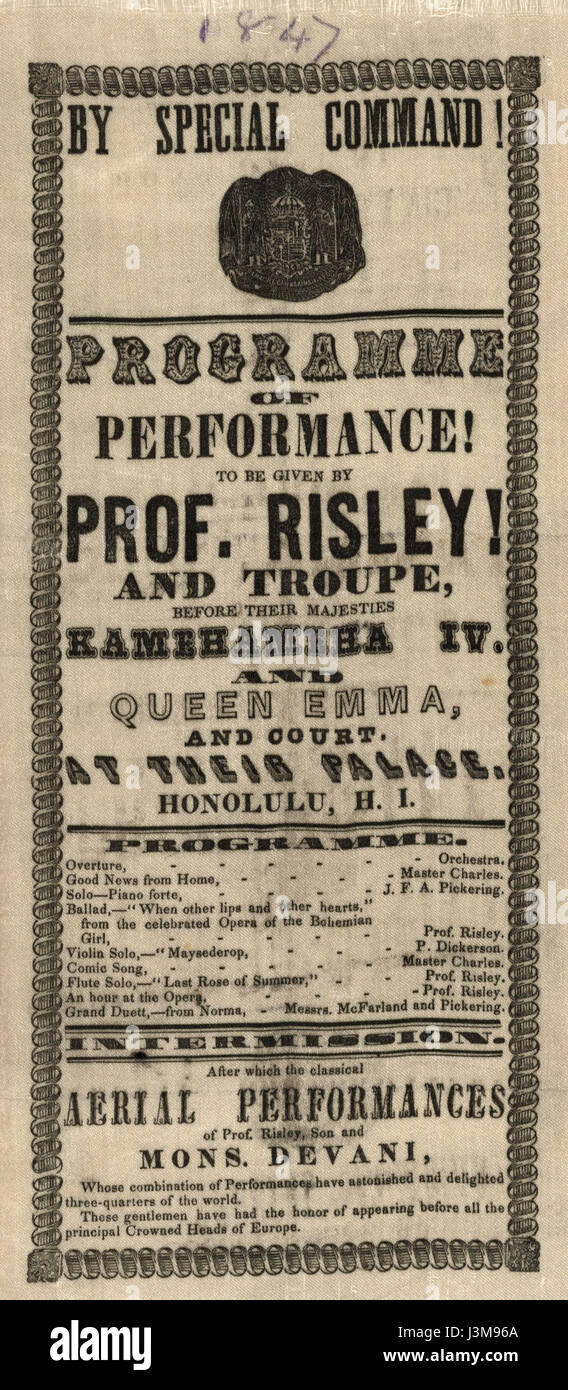 Harvard-Theater Sammlung Risley TCS 68 Stockfoto