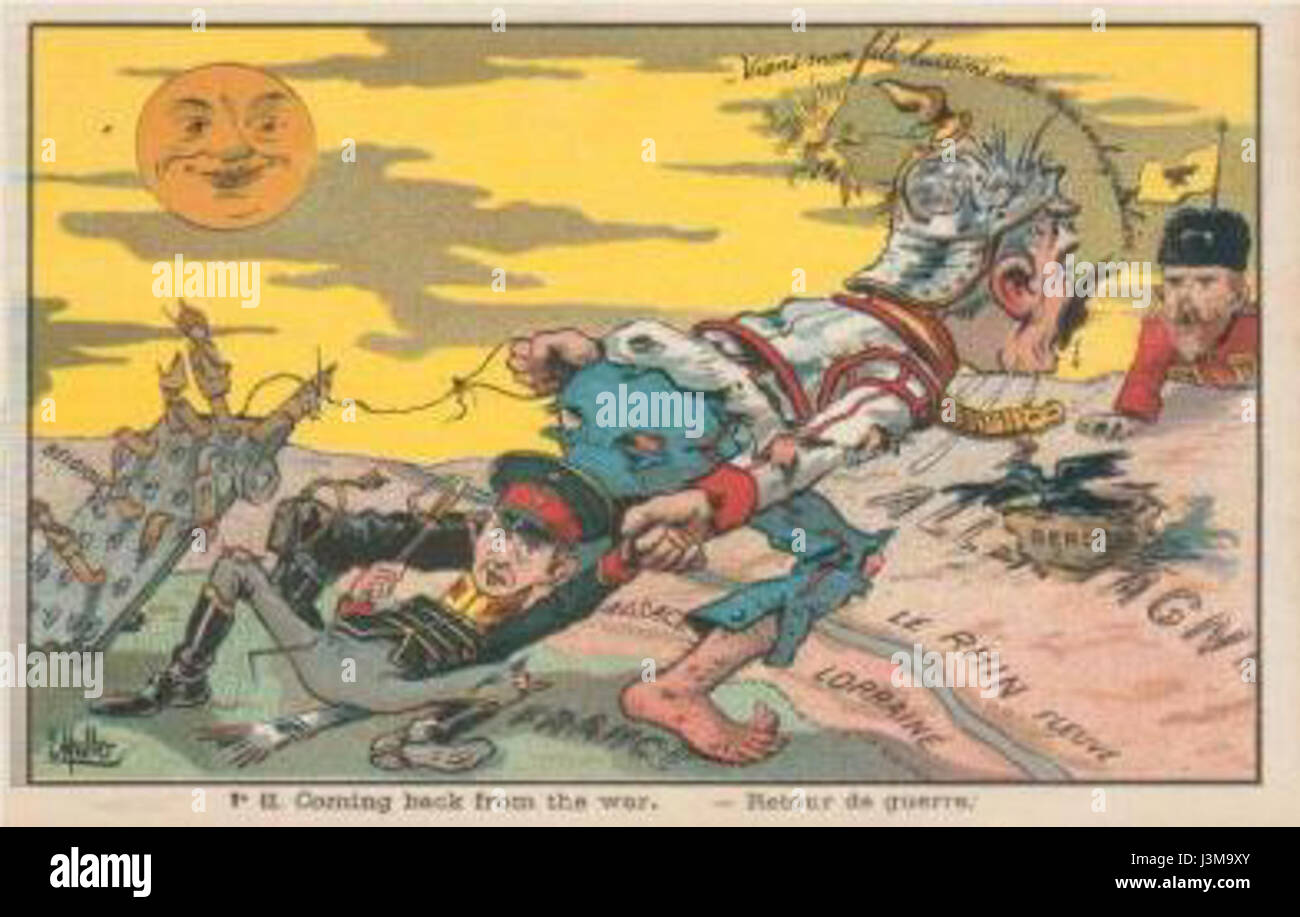 Guerre 14 18 Humor 5 Retour de Guerre Stockfoto