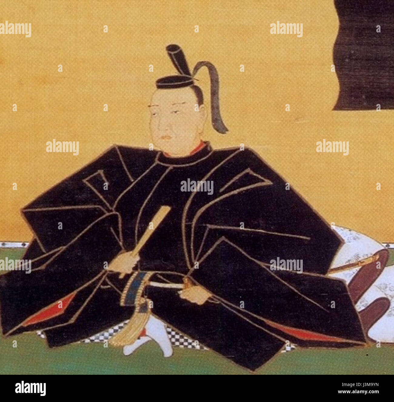 Hosokawa Tadaoki war ein prominenter Samurai und Militärführer im Japan des 16. Jahrhunderts, bekannt für seinen Dienst unter Oda Nobunaga und seine Rolle in der damaligen Militärpolitik. Stockfoto