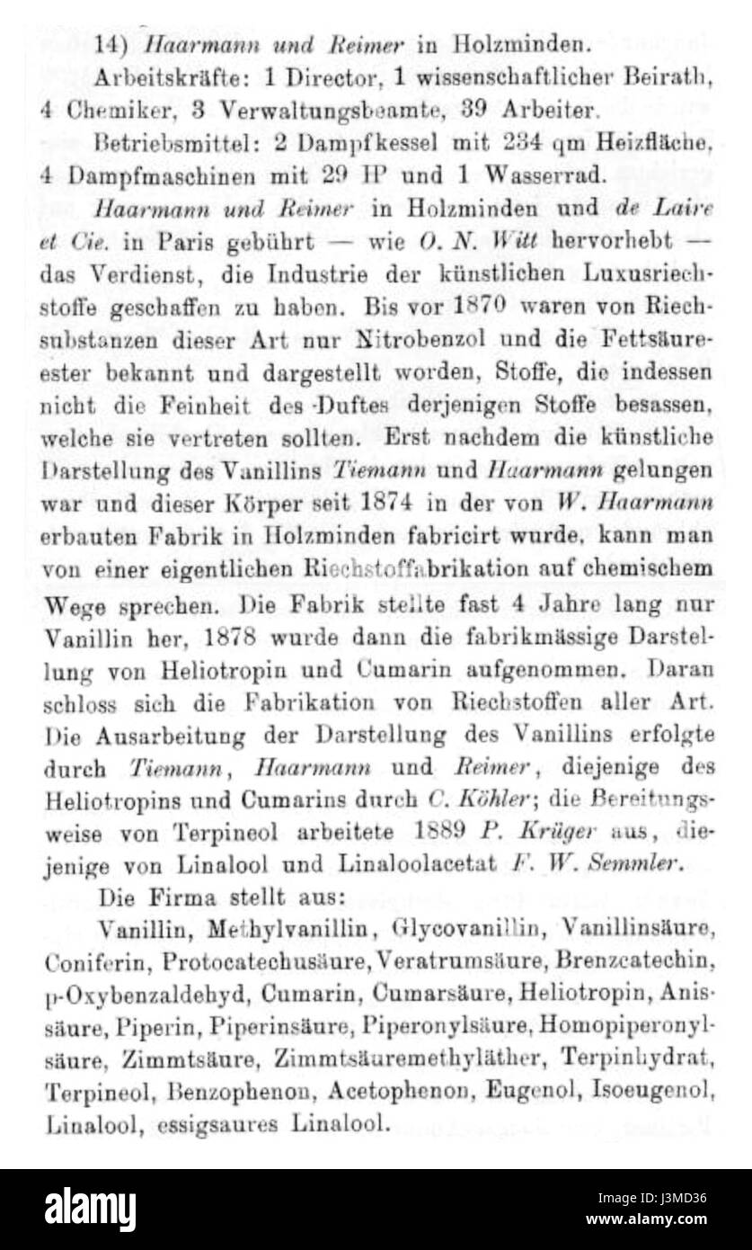 Haarmann Und Reimer 1893 Stockfoto