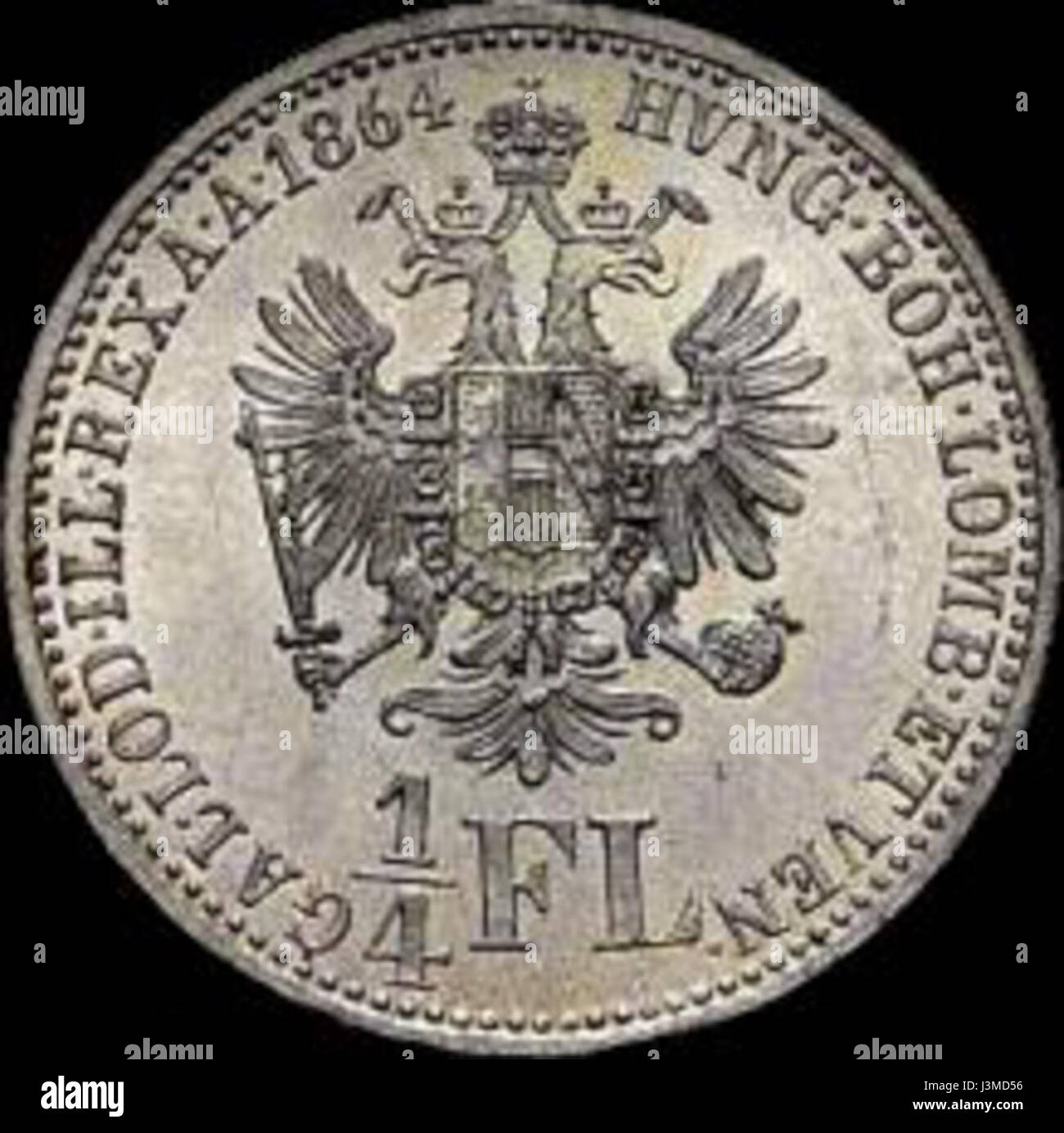 GOW 1per4 Gulden 1864 A rückgängig machen Stockfoto