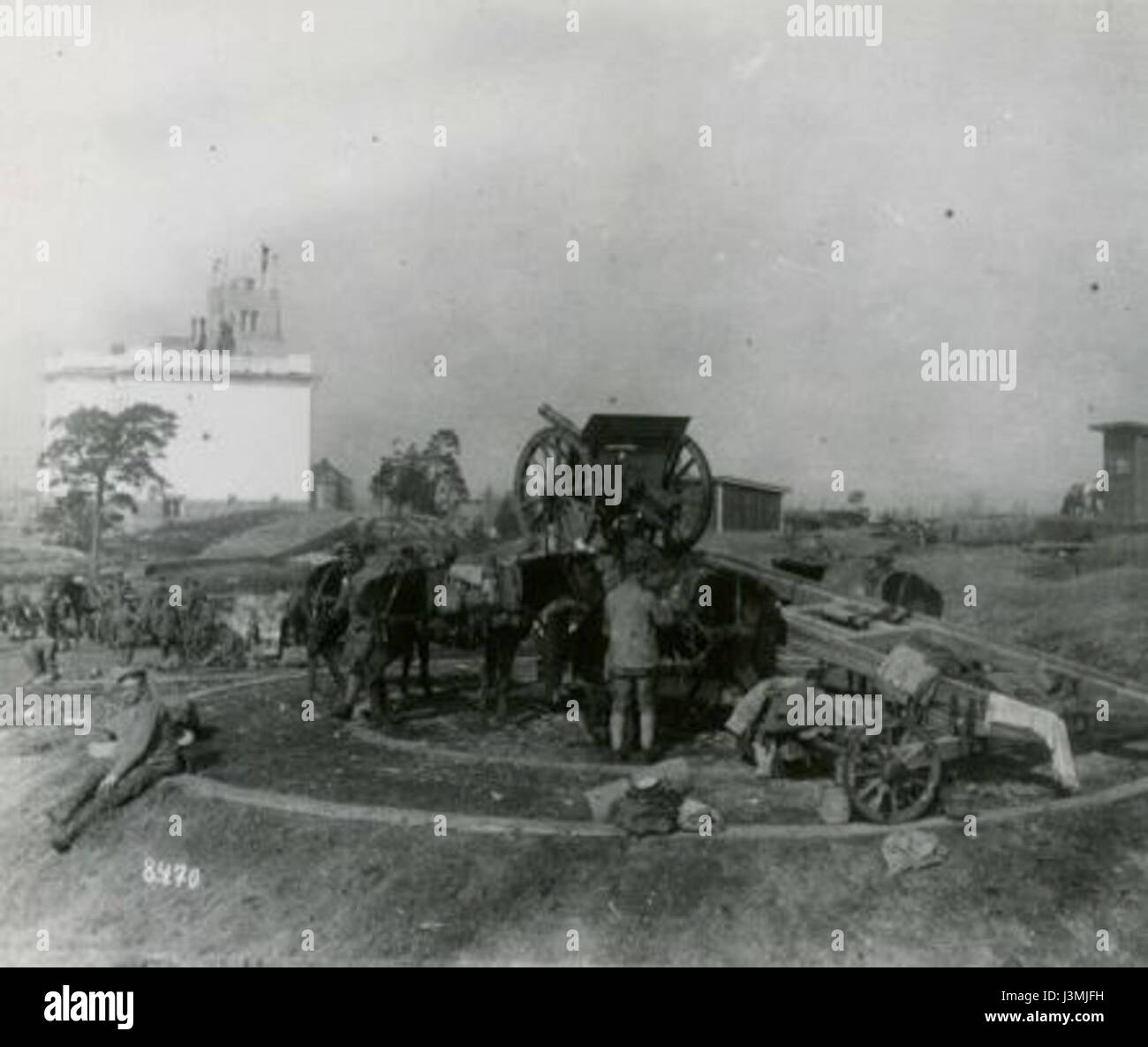 Deutsche Artillerie in Ilmala 1918 Stockfoto