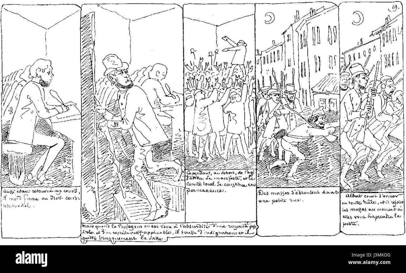 „Histoire d'Albert“ ist ein literarisches Werk, das potenziell biografische oder historische Themen umfasst, wobei der zweite Teil tiefer in das Leben oder Vermächtnis des Themas eingeht. Stockfoto