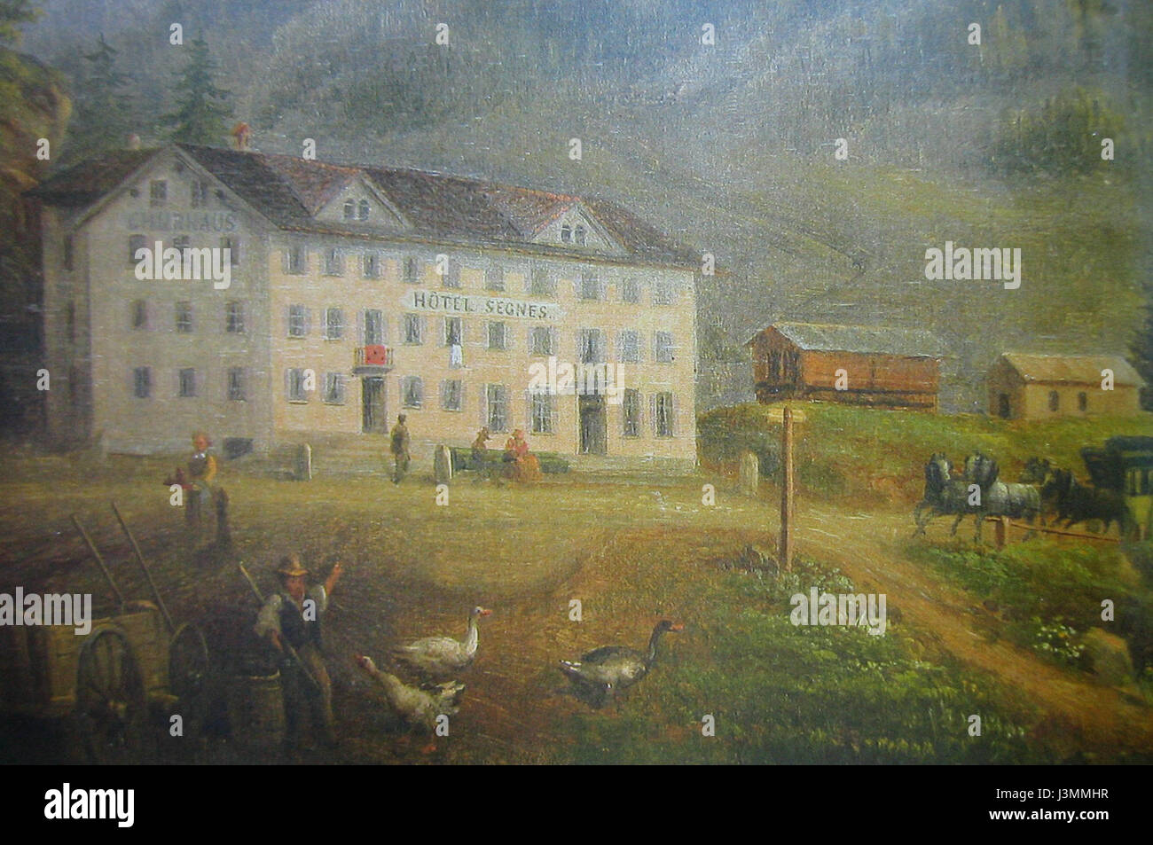 Das 1874 erbaute Hotel Segnes ist ein historisches Hotel, das den architektonischen Stil und die kulturellen Trends des späten 19. Jahrhunderts in Europa widerspiegelt. Stockfoto