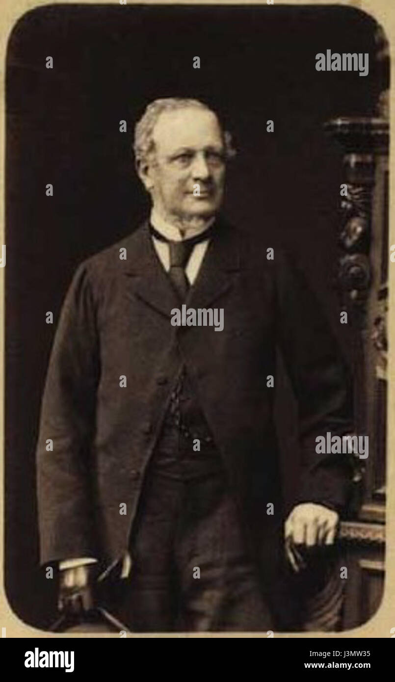 Dieses Porträt von Henrik Stampe, geschaffen von Walery, zeigt eine bedeutende Figur aus dem 19. Jahrhundert, die sein Gleichnis im Stil dieser Zeit einfängt. Stockfoto