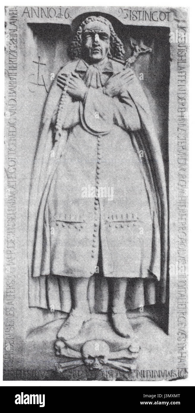 Heilbronn, Klarakloster, Grabstein des Carolus Venino, 1693 Stockfoto