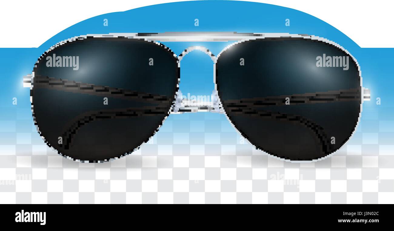 echtes 3d transparente schwarze Sonne Brille Vektor Stock Vektor