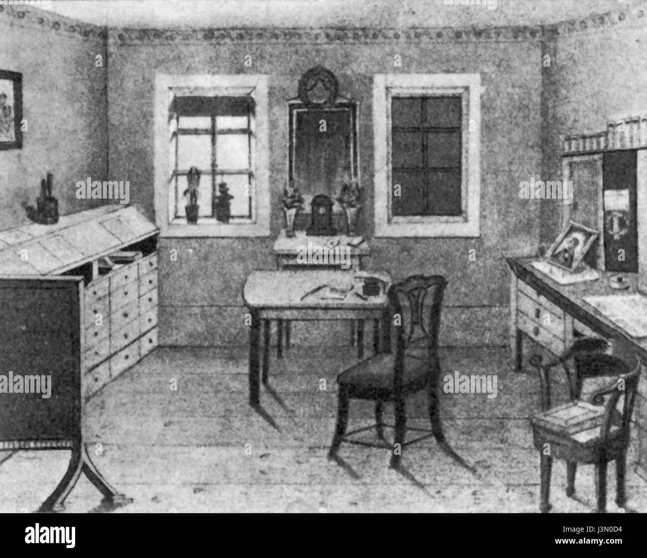 Goethe J W V Goethes Arbeitszimmer Stockfoto