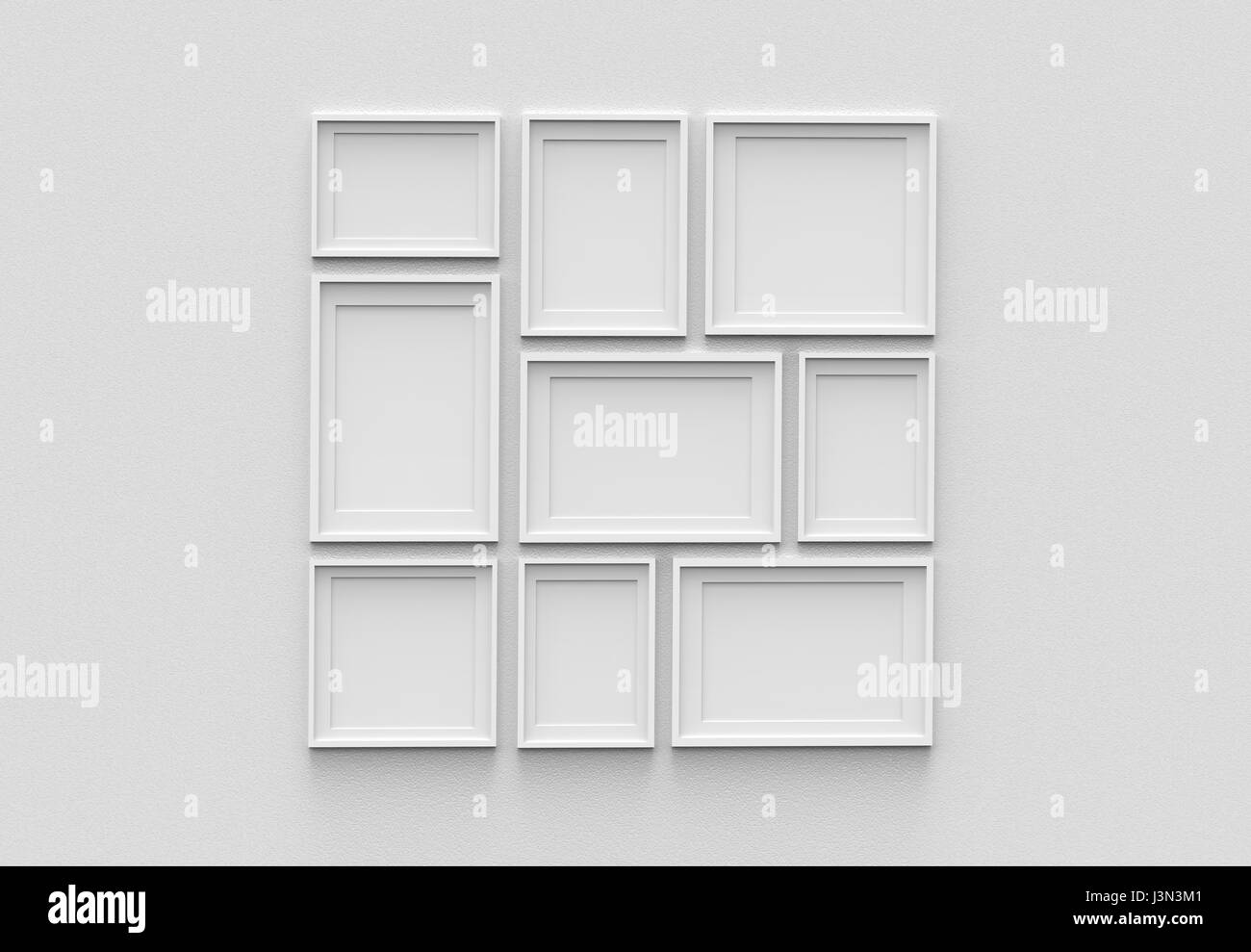 Bilderrahmen auf weißen Trockenbau Hintergrund isoliert. 3D dargestellt Stockfoto