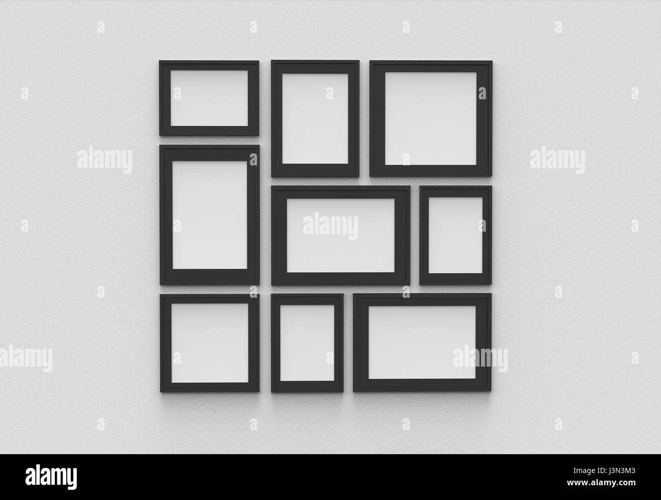 Bilderrahmen auf weißen Trockenbau Hintergrund isoliert. 3D dargestellt Stockfoto
