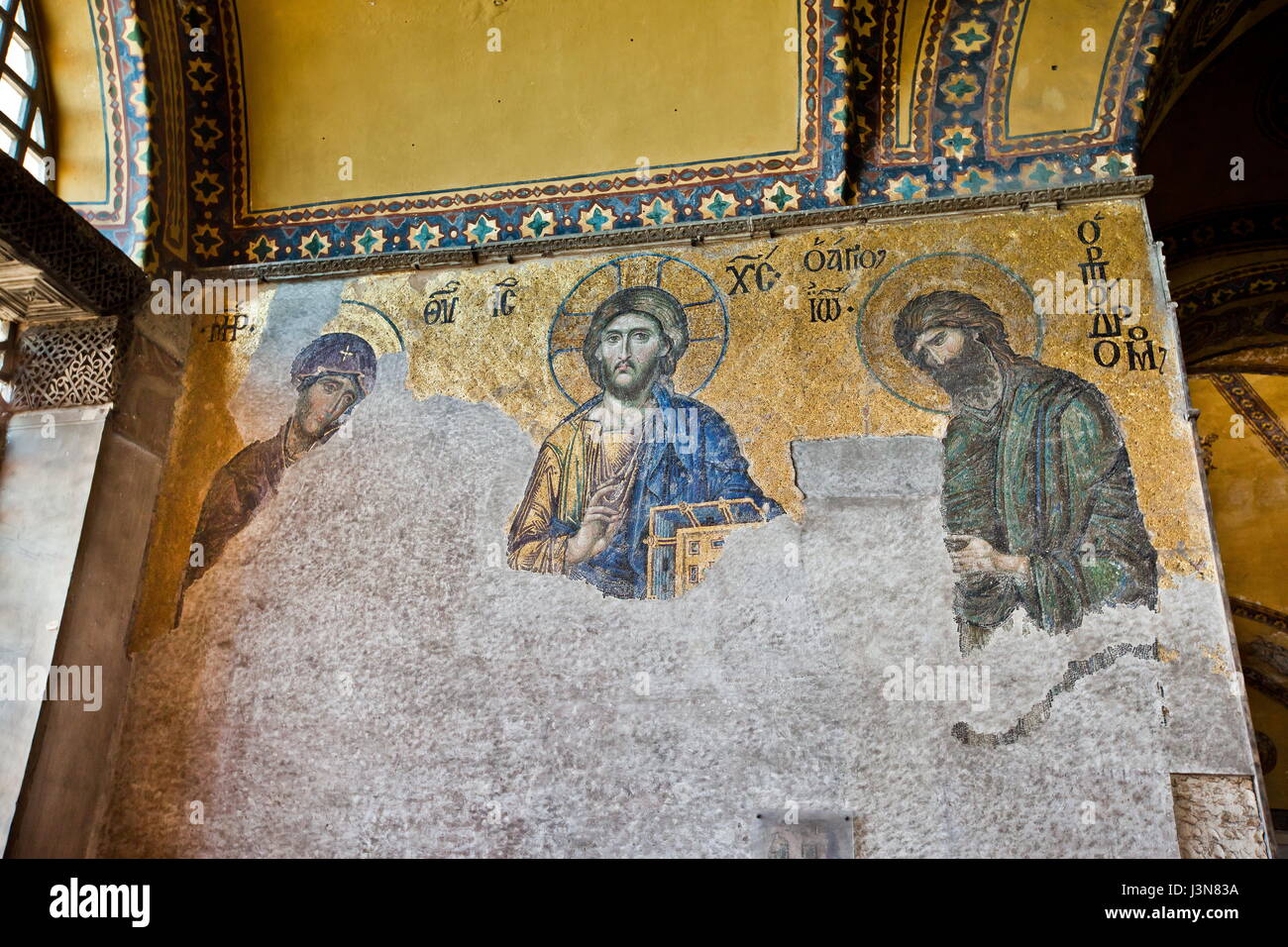 Mosaik von Jesus Christus in der Hagia Sophia, Istanbul Stockfoto