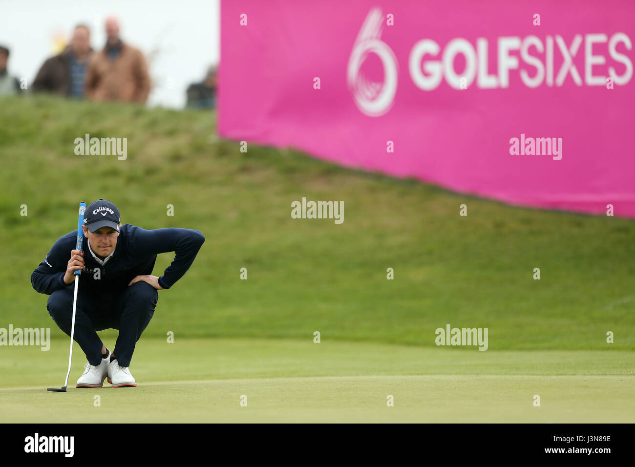 Belgiens Thomas Detry während Tag eins der Golf-Sechser im Centurion Club, St Albans. PRESSEVERBAND Foto. Bild Datum: Samstag, 6. Mai 2017. Vgl. PA Geschichte GOLF Sechser. Bildnachweis sollte lauten: Steven Paston/PA Wire. EINSCHRÄNKUNGEN. Nur zur redaktionellen Verwendung. Keine kommerzielle Nutzung. Stockfoto