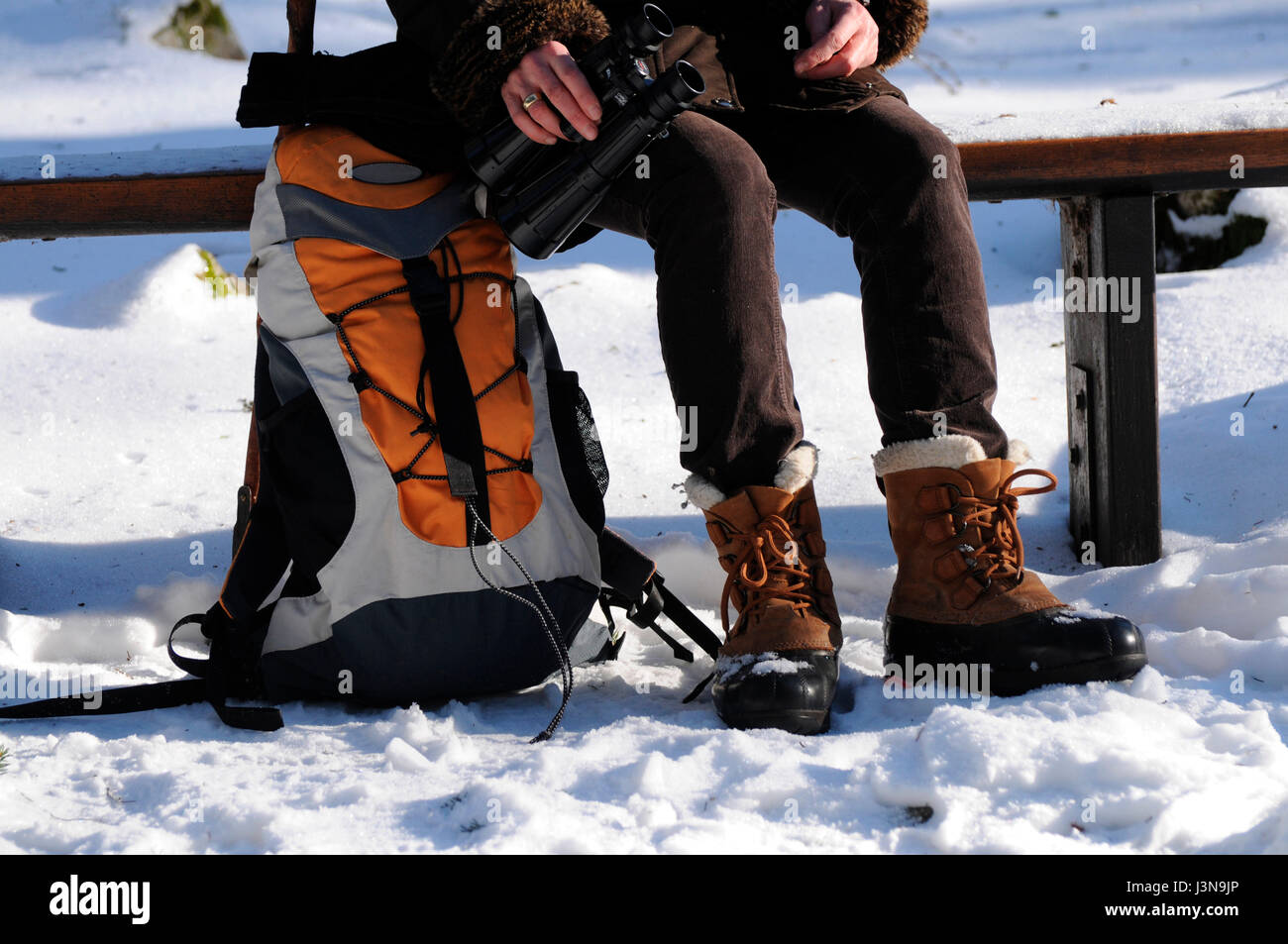 Wanderer, Hunsrueck Hochwald Nationalpark, Deutschland Stockfoto