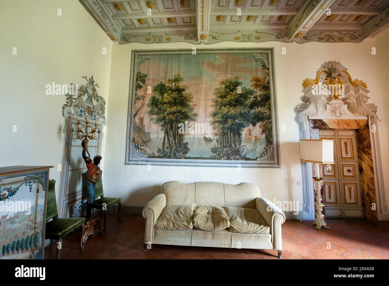 Castello di Meleto, Burg Meleto, Burg aus dem 11. Jahrhundert, Massellone Tal, Gaiole In Chianti, Siena, Toskana, Italien, Europa Stockfoto