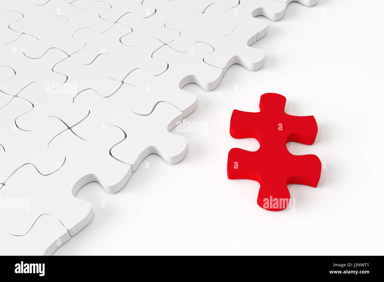 3D White Jigsaw puzzle Stockfoto