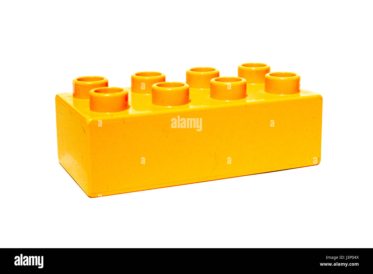 Farbigen Kunststoff Spielzeug Gebäude Kinder- Bausteine auf weißem  Hintergrund Stockfotografie - Alamy