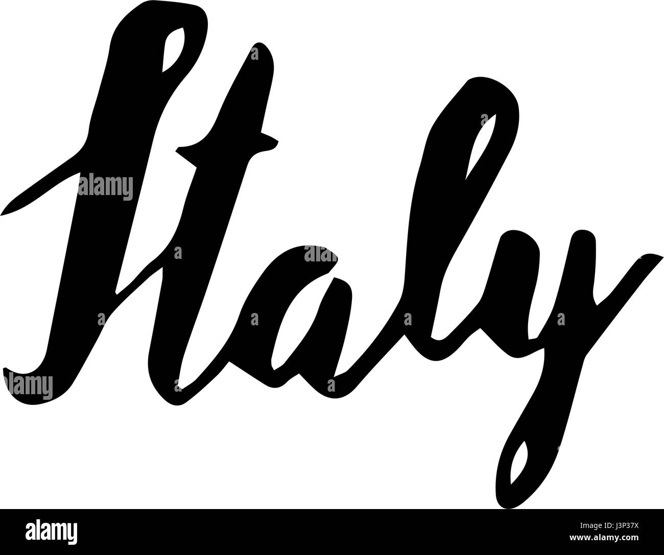Italien hand Schriftzug. Isoliert auf weißem Hintergrund. Stock Vektor