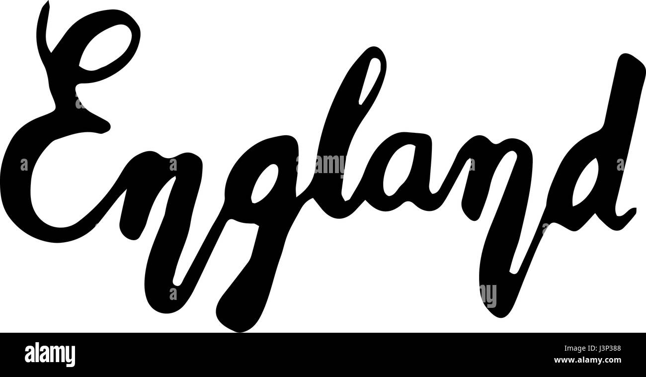 England hand Schriftzug. Isoliert auf weißem Hintergrund Stock