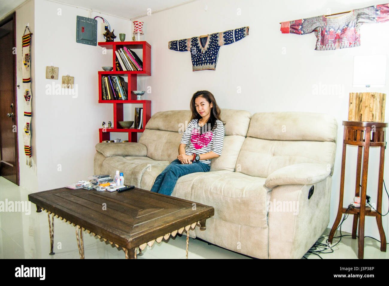 Innenraum einer Wohnung in Cebu, Philippinen Stockfoto