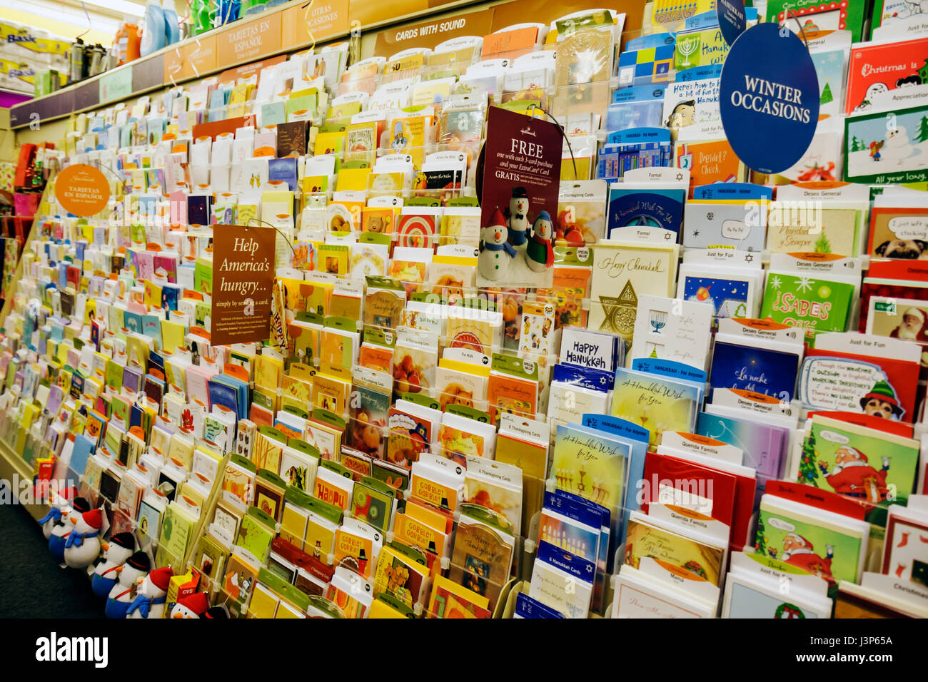 Miami Beach Florida, CVS Apotheke, Lebensmittelgeschäft, nationale Kette, Grußkarten, Hallmark, Sonderverkauf anzeigen, Chanukah, Gefühle ausdrücken, DIS Stockfoto