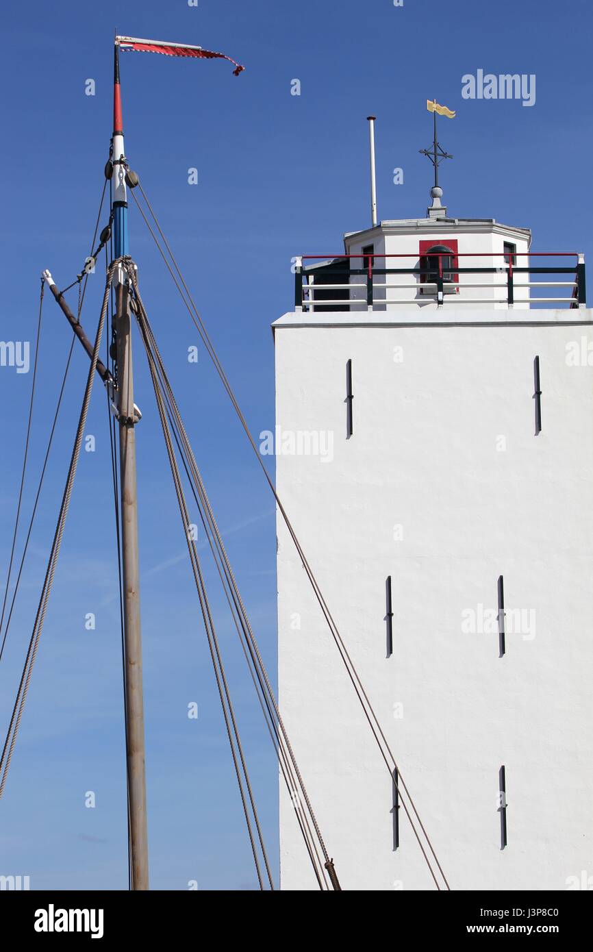 Leuchtturm von Katwijk Aan Zee / Niederlande Stockfoto