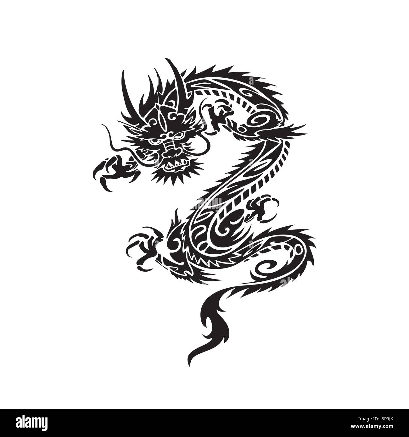 Chinesische Drachen-Tattoo-design Stock Vektor