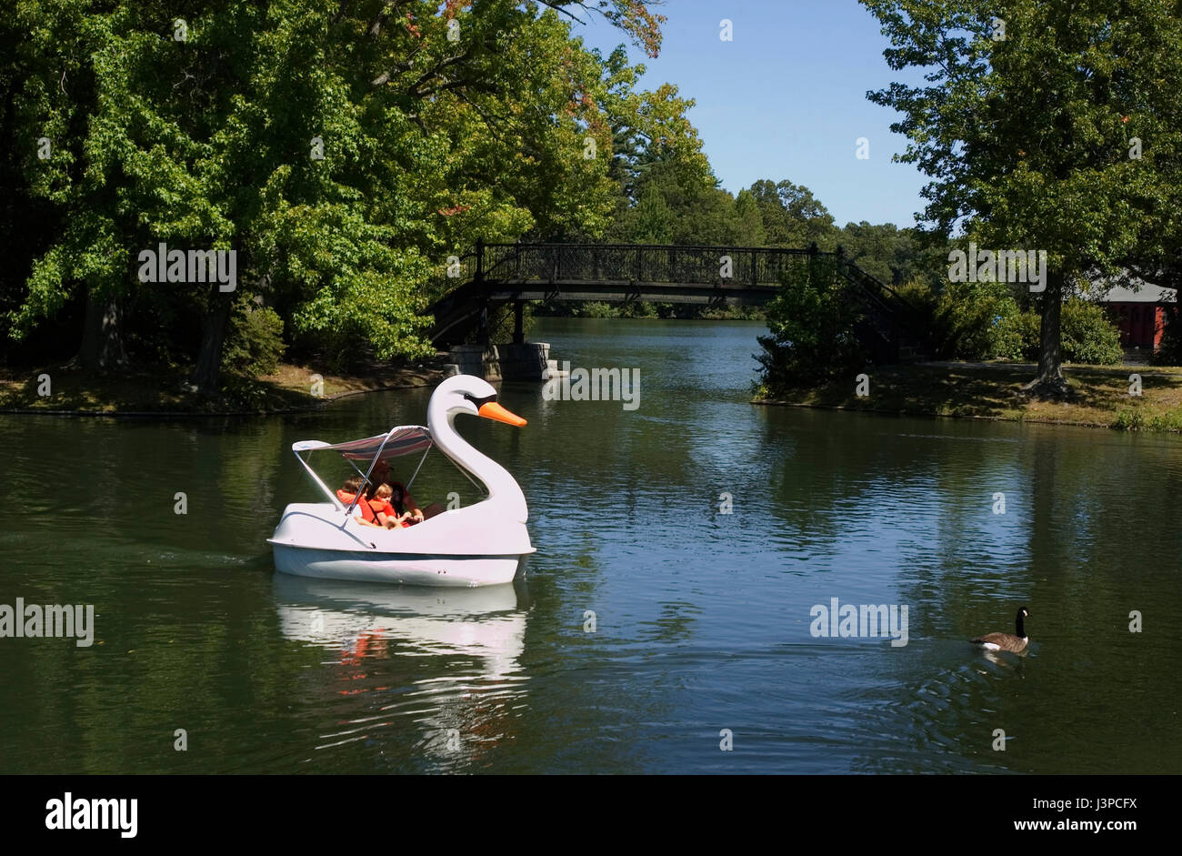 Ein Paddelboot im Roger Williams Park - Providence, Rhode Island, USA Stockfoto