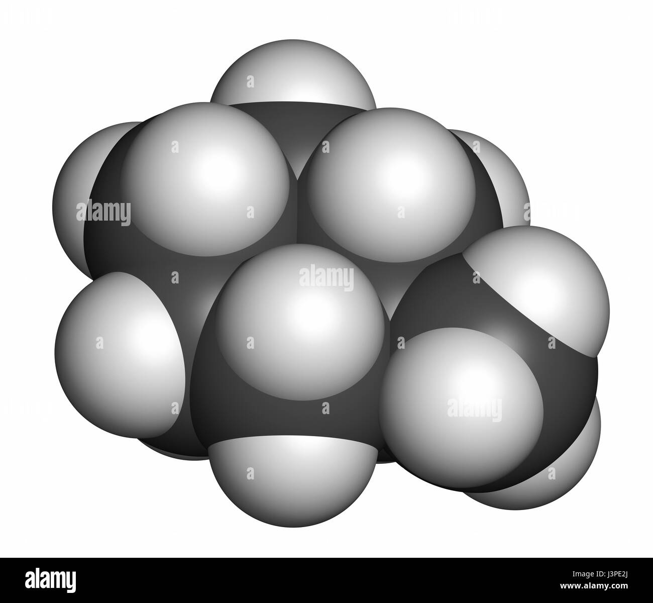 Experimenten Lösungsmittel Molekül. Atome sind als Kugeln mit konventionellen Farbcodierung vertreten: Wasserstoff (weiß), Kohlenstoff (grau). Stockfoto