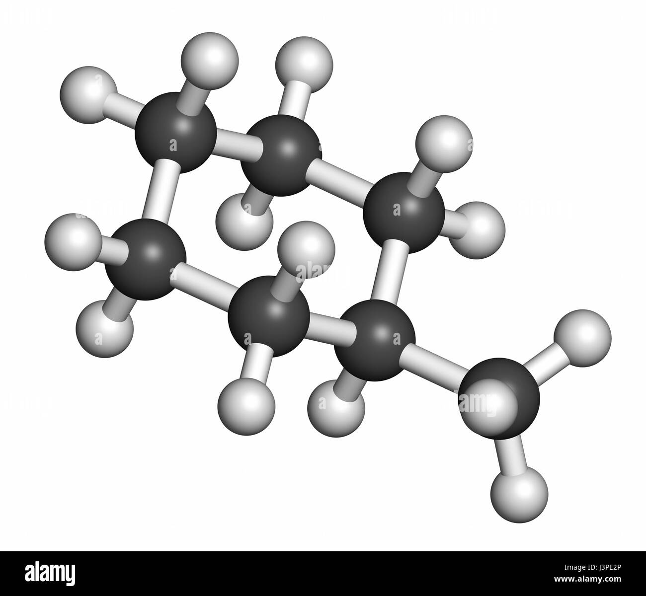Experimenten Lösungsmittel Molekül. Atome sind als Kugeln mit konventionellen Farbcodierung vertreten: Wasserstoff (weiß), Kohlenstoff (grau). Stockfoto