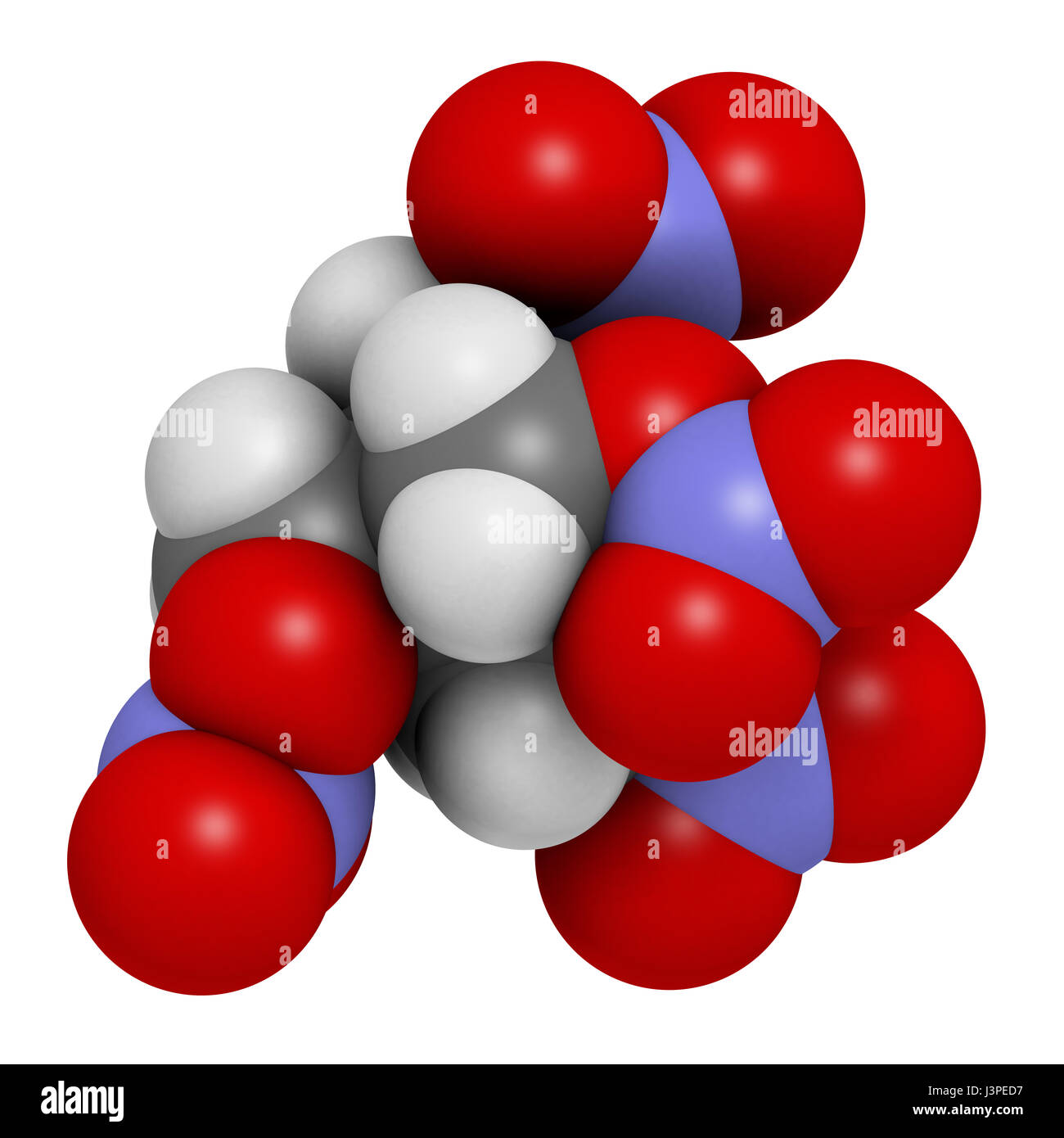Pentaerythritol tetranitras (PETN) explosive Molekül. Auch verwendet als  Angina pectoris Medikament (Nitrat-Klasse). Atome werden als Kugeln mit  konventionellen c dargestellt Stockfotografie - Alamy