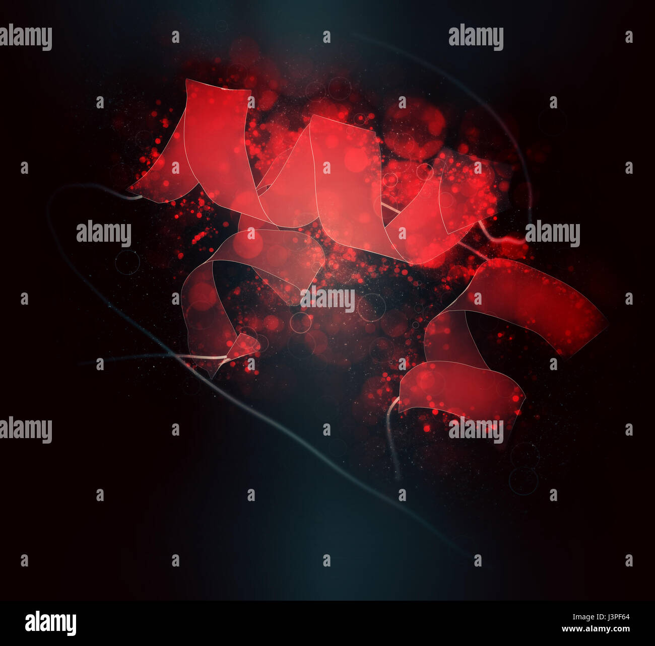 Insulin-Peptid-Hormon-Molekül. Bei Behandlung von Diabetes eingesetzt. Comic-Darstellung. Sekundärstruktur Färbung (rote Helices). Stockfoto