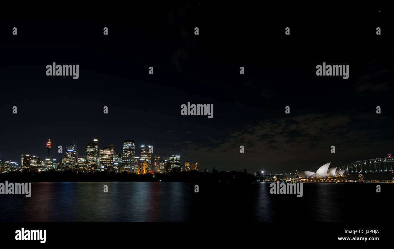 Sydney bei Nacht Stockfoto