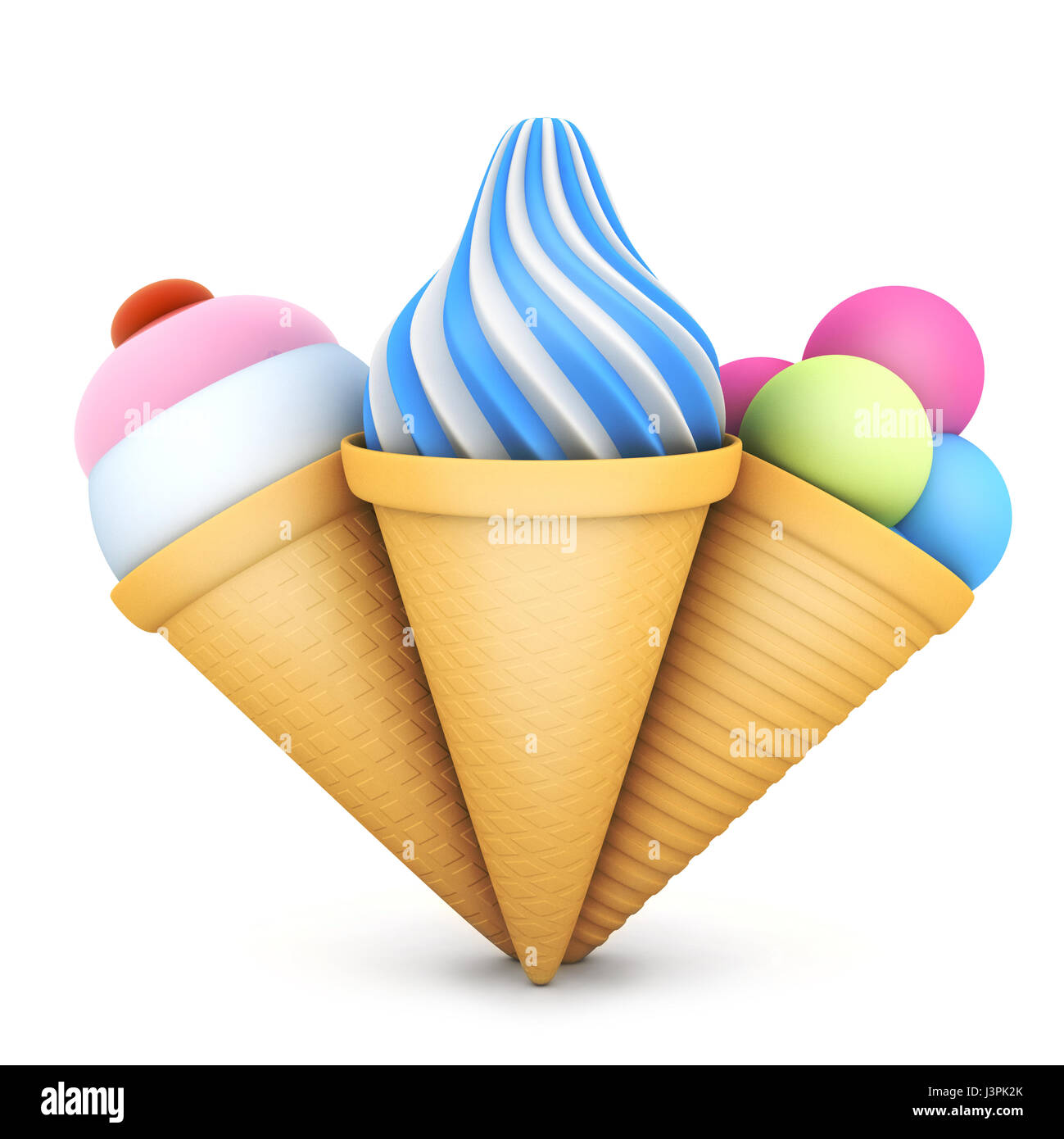 Eis-Symbol auf weißem Hintergrund. 3D illustration Stockfoto